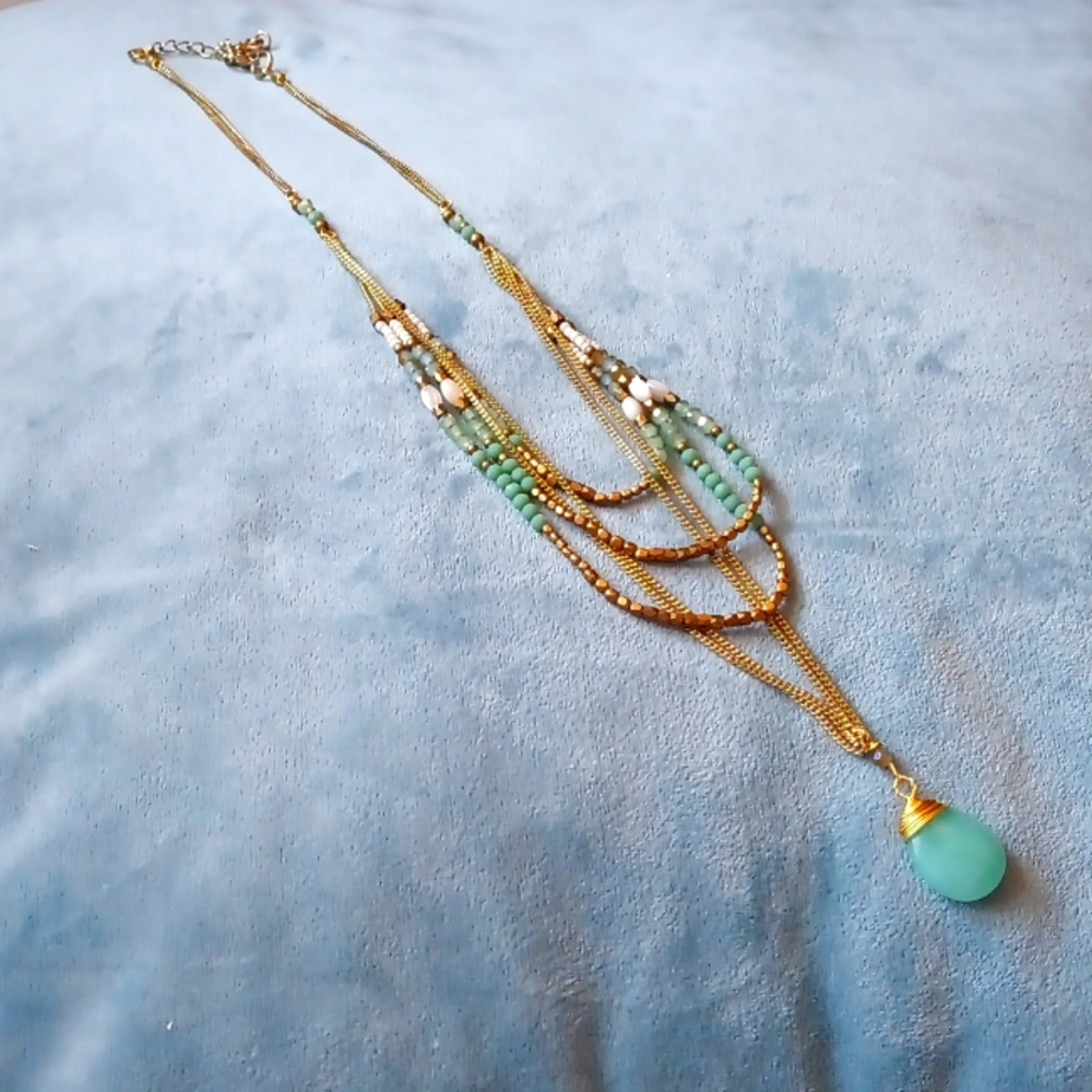Green beaded necklace